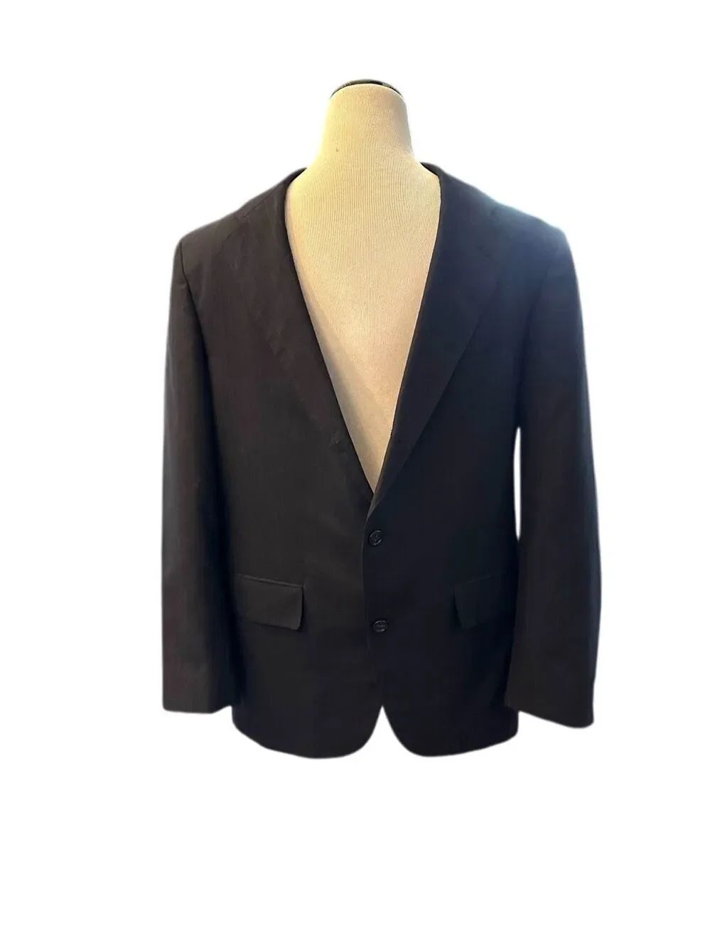Vintage Brooks Brothers Navy Blue Pinstripe Suit Jacket Sz 42R